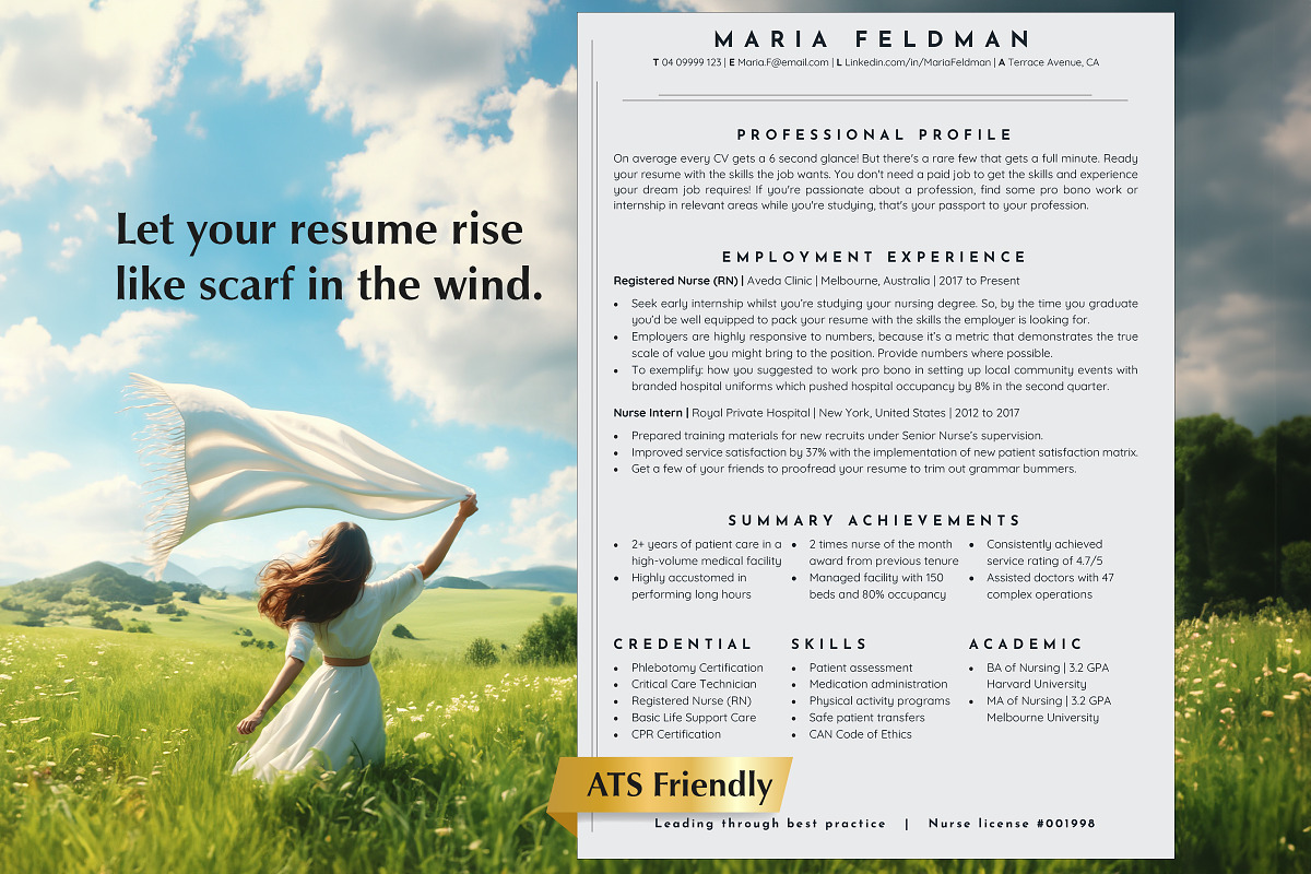 Registered Nurse CV Word, Pages, Doc, a Resume Template by Career Canvas (Photo 1 of 11)