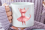 Pink Cat Ballerina Clipart, an Illustration by Rose Art (Thumbnail 7 of 8)