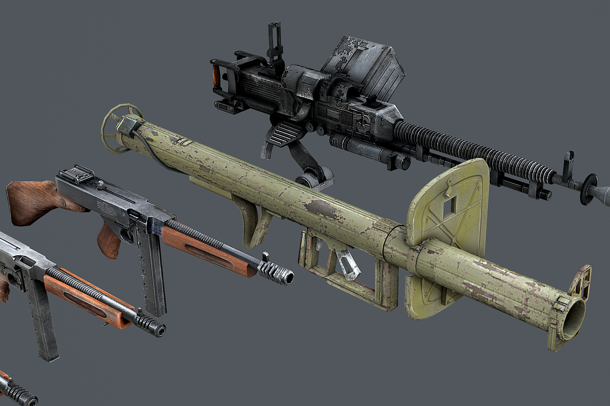 WWII Weapon Pack, an Object 3D Model by Beatheart Creative Studio (Photo 8 of 15)
