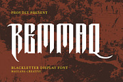 Remmaq Blackletter Display Font, a Blackletter Font by Maulana Creative (Thumbnail 1 of 7)