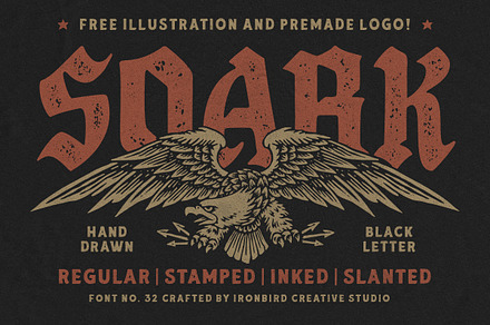 Soark & Extras!, a Blackletter Font by IronbirdCreative