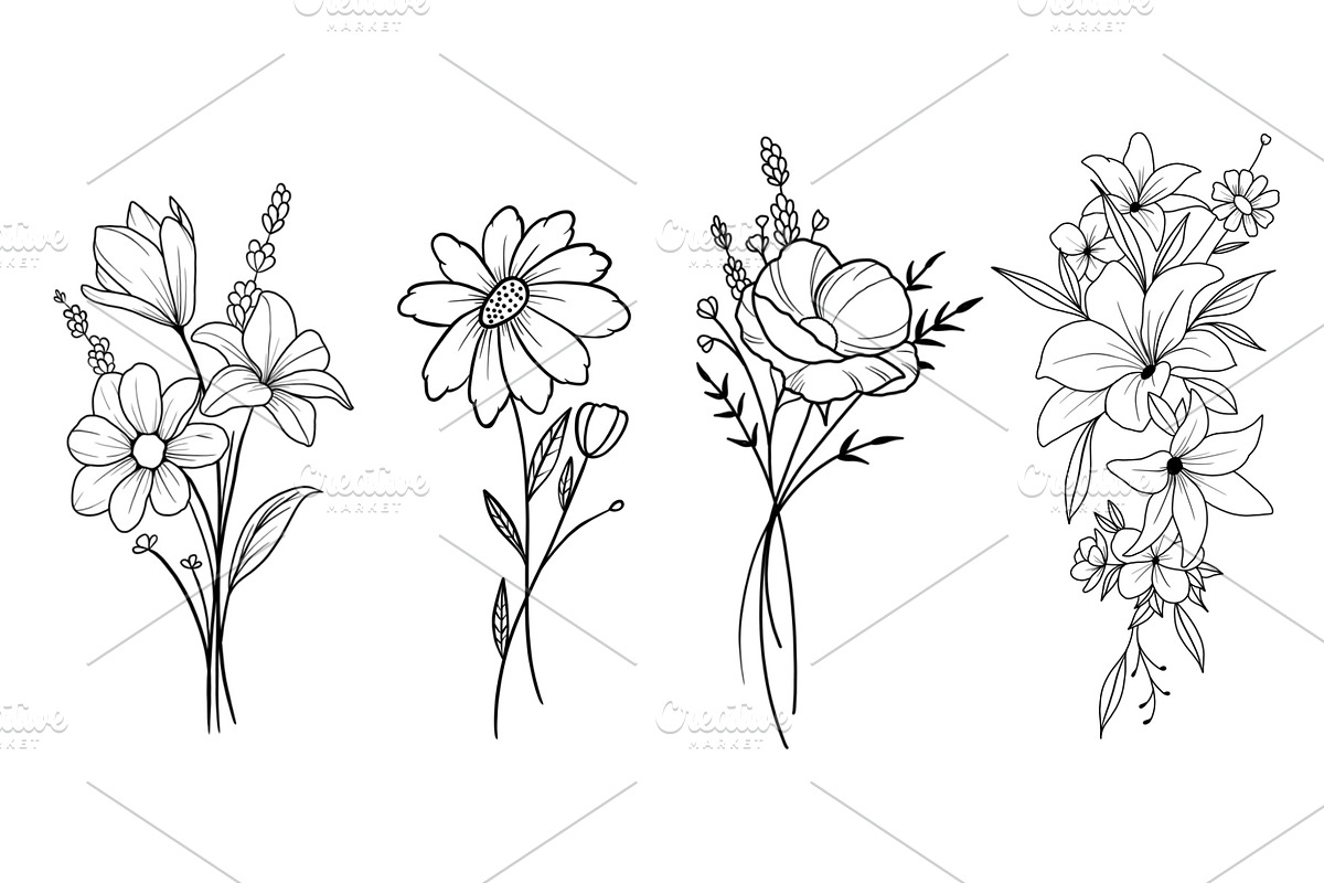 Floral tattoo stamps for procreate, a Brush Add-On by aivos (Photo 5 of 9)