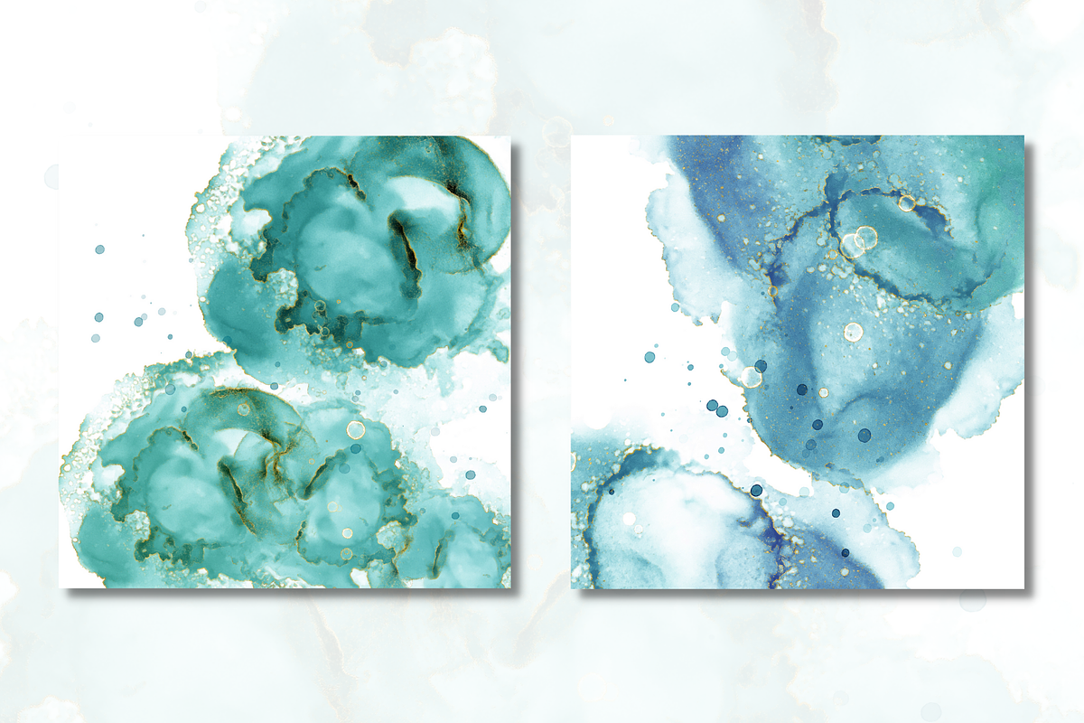 Blue Lagoon Alcohol Ink Textures, a Texture Graphic by Angela Roze (Photo 2 of 9)