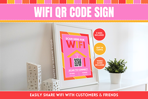 Cute WiFi QR Code Sign