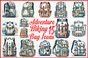 Adventure Hiking Bag Icons, an Object Graphic by yasushie (Thumbnail 1 of 16)