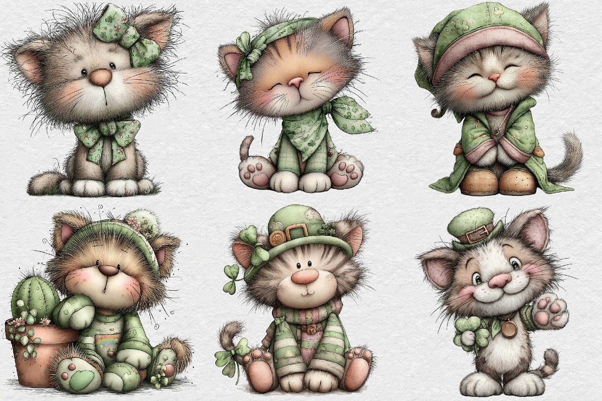Whimsical St Patrick’s Day Cat PNG, an Illustration by DreamCafeArt (Photo 3 of 7)