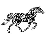 Running Horse Silhouette SVG Bundle, an Illustration by Creativeshirt (Thumbnail 4 of 31)