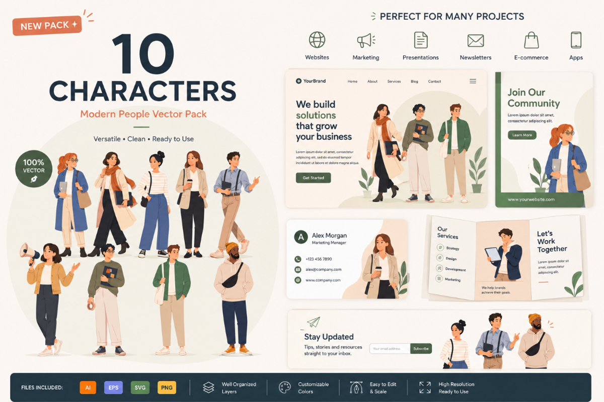 Modern People Vector Characters, a Person Illustration by Nerokanji_Designs (Photo 3 of 3)