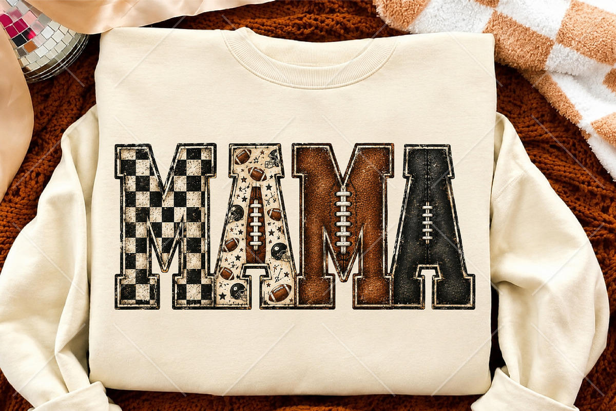 Preppy Football Mama Checkered PNG, a Seasonal Illustration by Canvas Craft (Photo 4 of 6)
