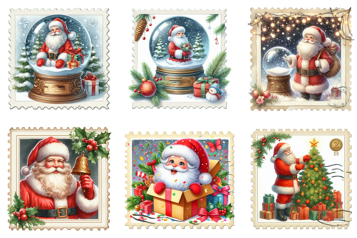 Christmas Santa Claus Postage Stamp, an Illustration by Designking (Photo 3 of 5)