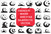 Crescent Moons and Star Silhouette, an Illustration by Amazin_art (Thumbnail 1 of 31)