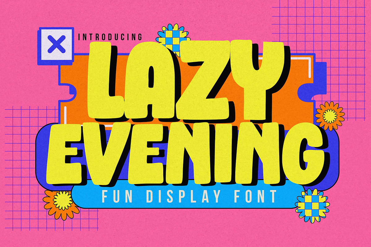 Lazy Evening - Fun Display Font, a Sans Serif Font by Gassstype (Photo 1 of 8)