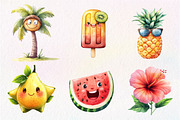 Tropical Clipart Watercolor, Tropica, an Illustration by CreationArt (Thumbnail 6 of 9)