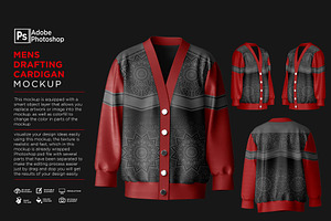 Mens Drafting Cardigan Mockup
