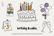 Birthday & Cakes Handmade Doodles, a Food Illustration by Nutalin Art (Thumbnail 1 of 16)