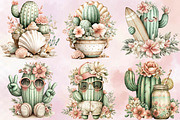 Whimsical Summer Cactus Clipart Bund, an Illustration by SVGArt (Thumbnail 2 of 9)