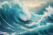 Ocean Waves, a Decorative Illustration by h.utomo (Thumbnail 21 of 31)