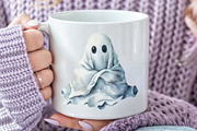 Watercolor Cute Spooky Clipart, an Illustration by CraftArtStudio (Thumbnail 5 of 6)