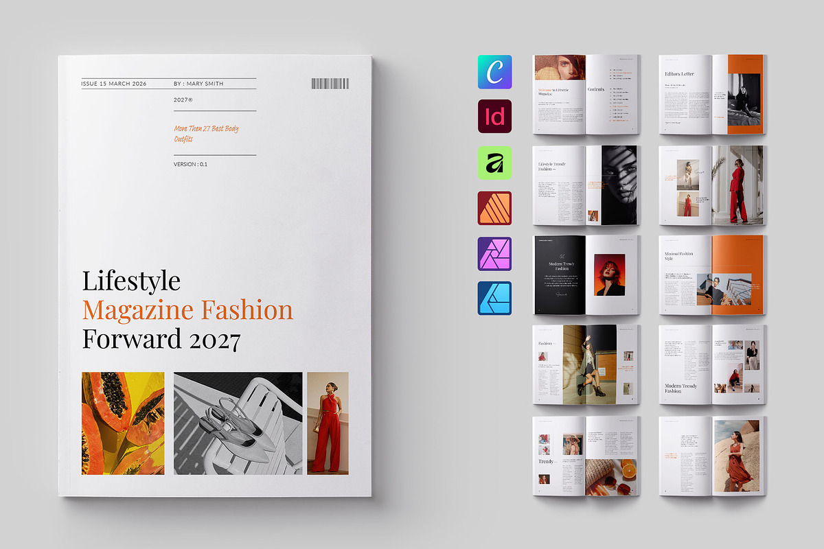 Lifestyle Magazine Template, a Magazine Template by ElvinPrint (Photo 1 of 14)