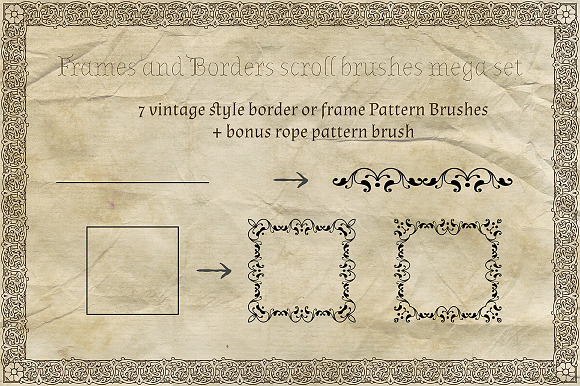 Vintage Border Frames Brushes Pack preview 7