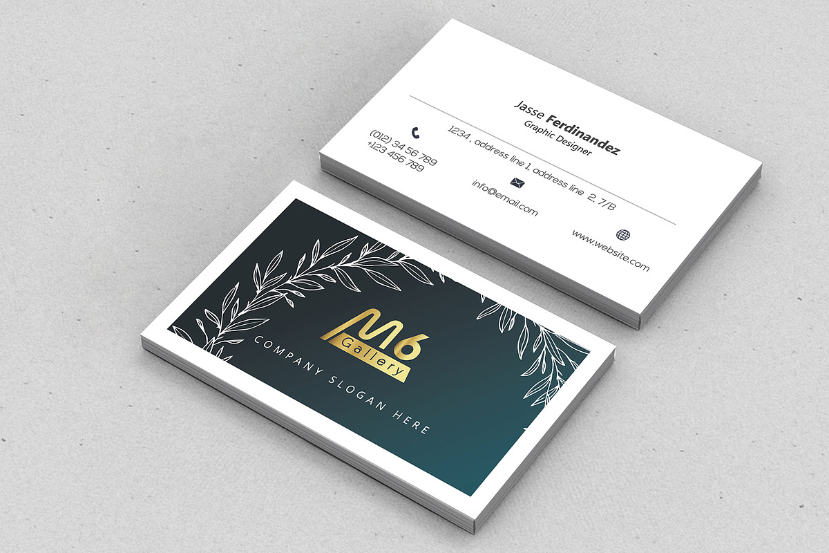 Floral Business Card Template- S06, a Business Card Template by M6 Gallery (Photo 5 of 5)
