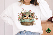 Whimsical Spring Cat Clipart PNG, an Illustration by Craft Nest (Thumbnail 9 of 12)