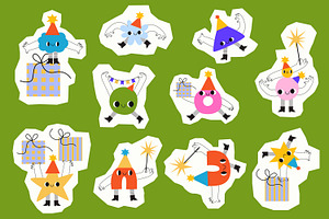 Cute Birthday Monsters Clipart