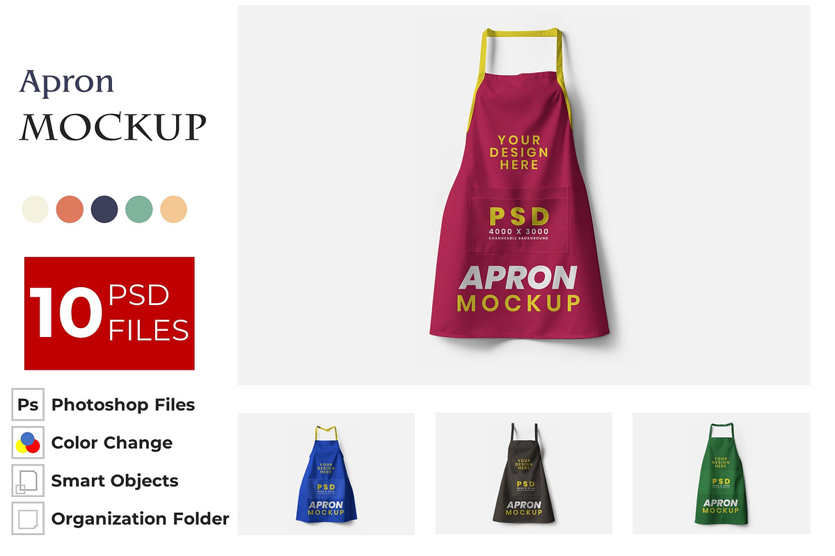 Apron Mockup Design, a Household Mockup by DigitAuras (Photo 1 of 6)