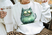 Green Zombie Cat Clipart, an Illustration by Sublimation Artist (Thumbnail 4 of 6)