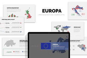 Europa : Europe Area Map Powerpoint