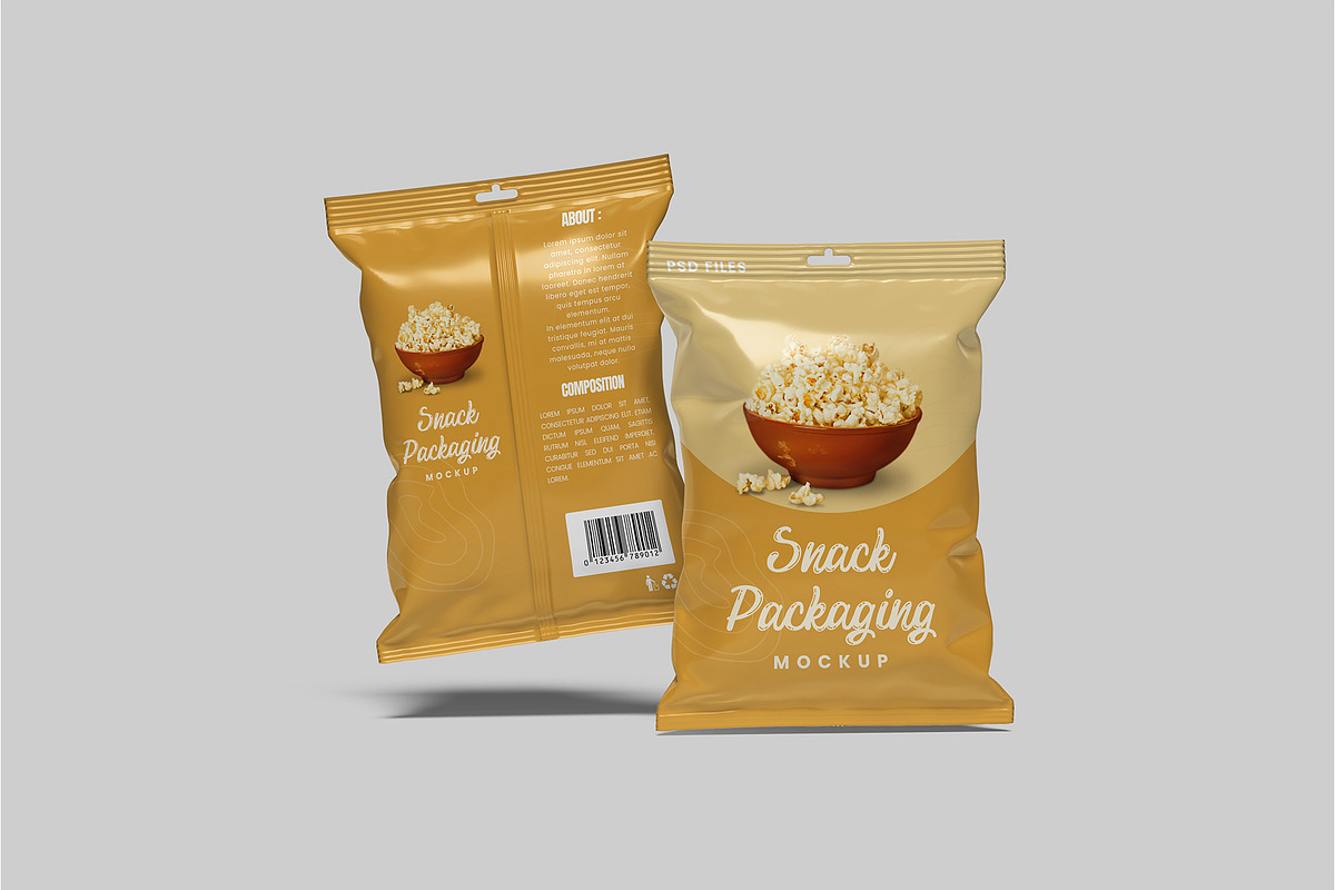 Snack Packaging Mockup, a Packaging Mockup by Graphiculon (Photo 2 of 11)