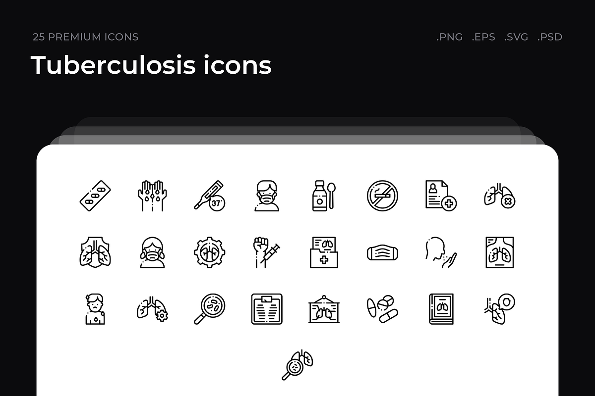 Tuberculosis icons, an Outline Icon by Wencory