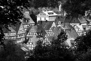 Black and white city in Germany.