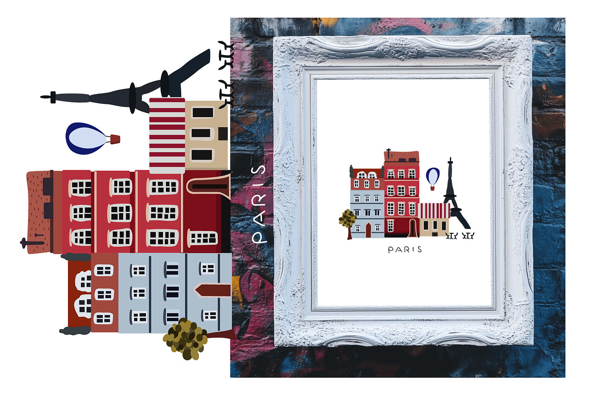 Vintage city buildings, an Object Illustration by Luamor (Photo 5 of 8)