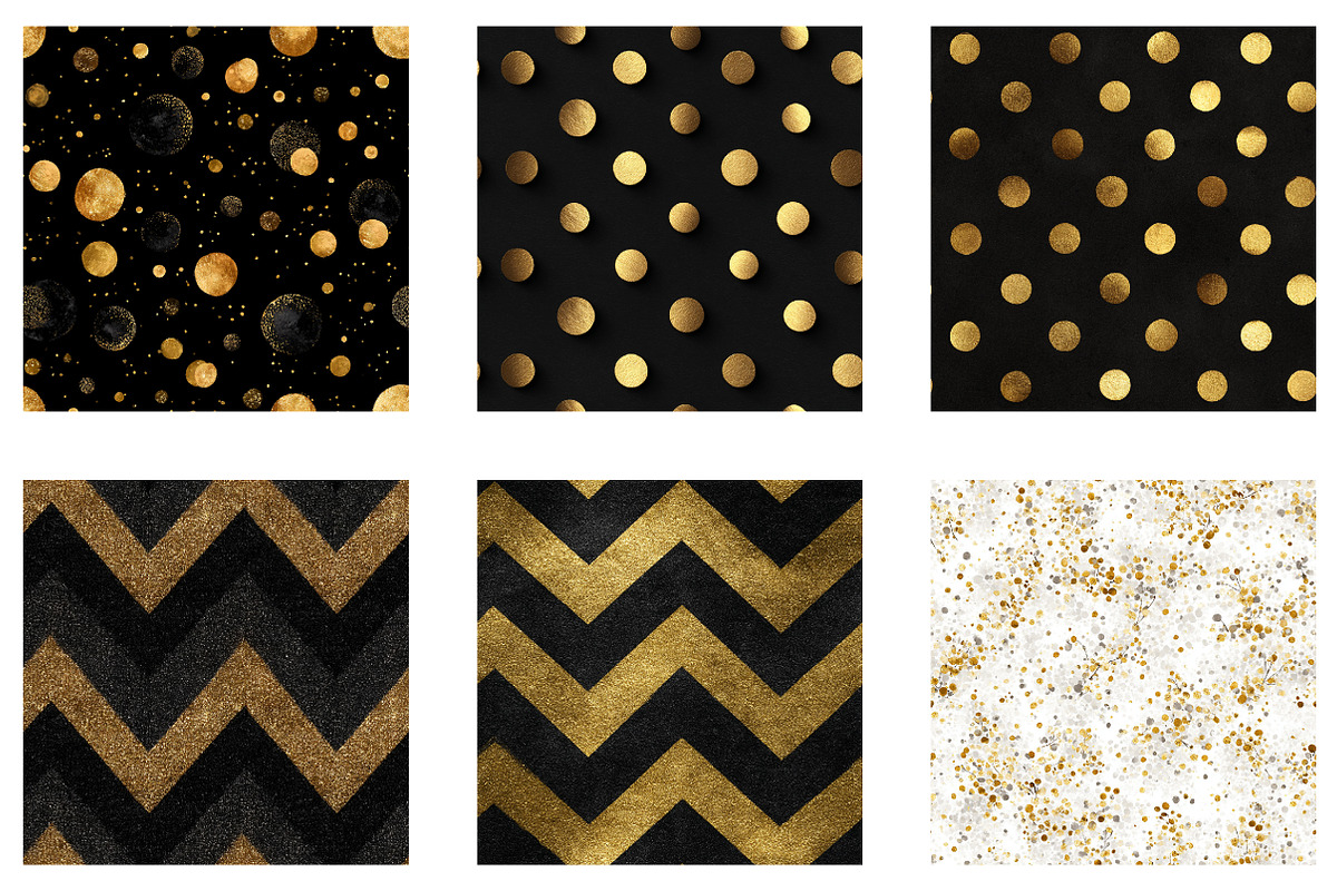 Black Gold Glitter Digital Paper, a Pattern Graphic by CreationArt (Photo 4 of 5)