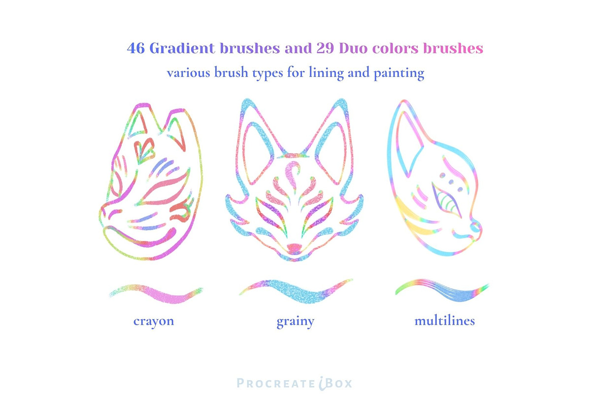 Procreate Gradient Rainbow Brush Set, a Brush Add-On by ProcreateiBox (Photo 7 of 7)