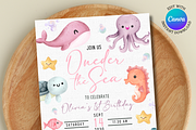 Oneder the Sea Birthday Invitation, an Invitation Template by Melii Designs (Thumbnail 1 of 10)