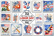 Labor Day Postage Stamp Clipart, an Illustration by RobertsArt (Thumbnail 1 of 5)
