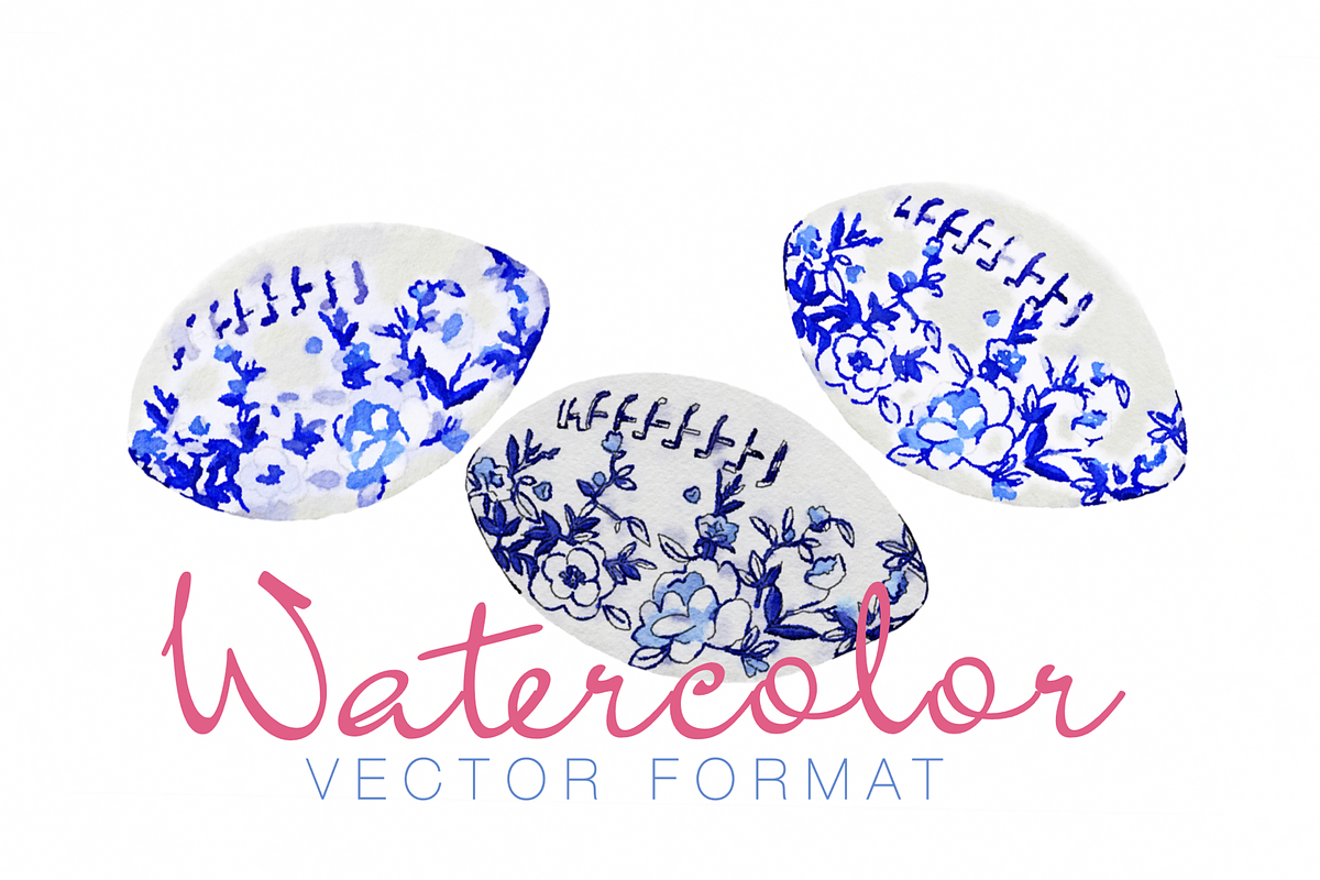 Chinoiserie Chic Football Clip Art, an Illustration by HERRINGTON DESIGN