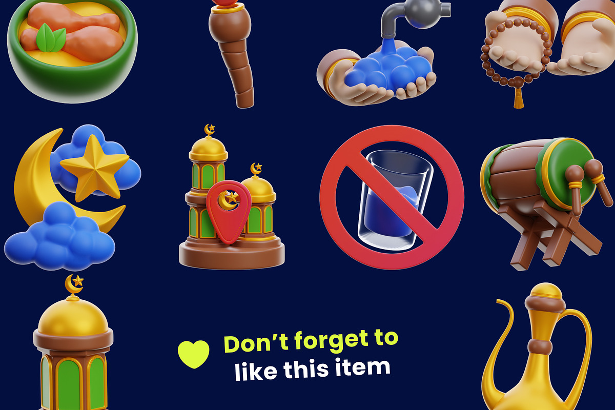 Ramadan 3D Icon pack vol 2., a Food & Drink 3D Model by orenjidesign (Photo 8 of 8)