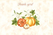 Autumn pumpkins watercolor clipart, a Decorative Illustration by susie-p-art (Thumbnail 17 of 17)