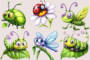 Garden Bugs Watercolor Clipart, a Seasonal Illustration by SVGArt (Thumbnail 2 of 5)
