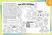 Capybara coloring activity play mats, an Education Illustration by Lexi Claus (Thumbnail 2 of 6)