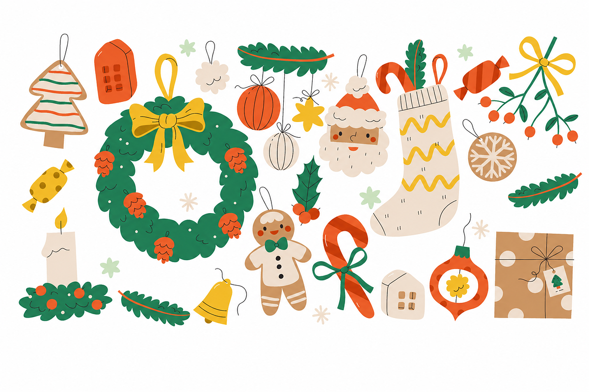 Christmas Decor Clipart, a Seasonal Illustration by Anna Studio (Photo 10 of 13)