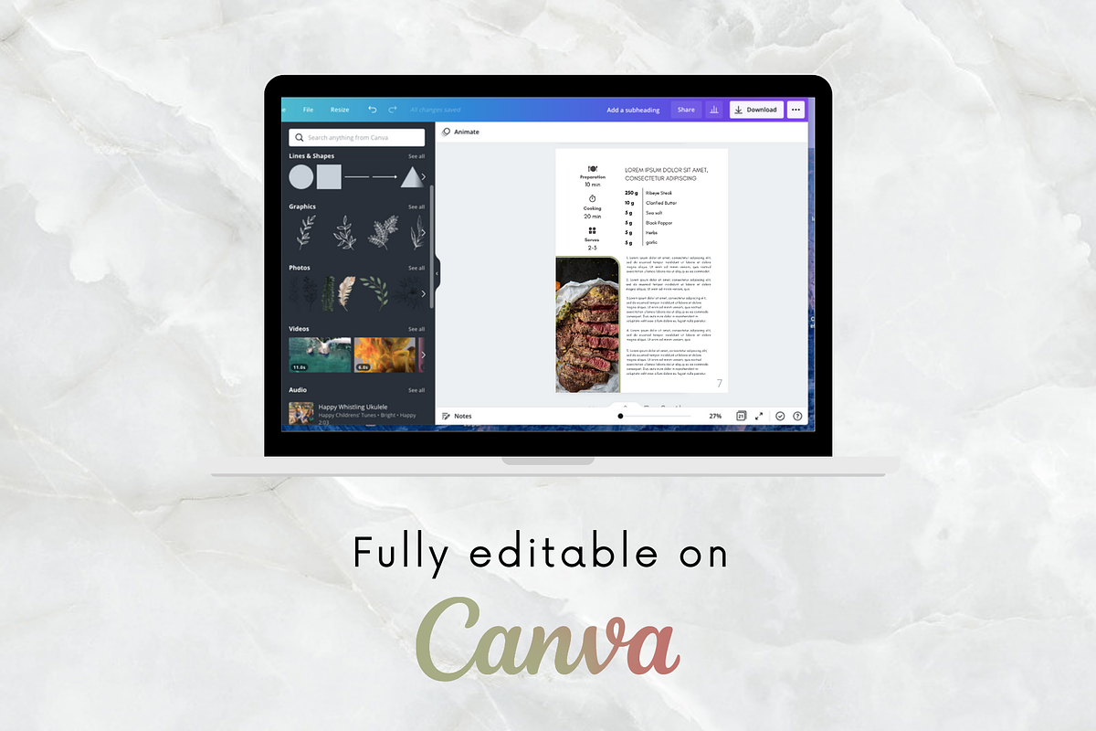 Minimal Recipe Ebook Template, a Magazine Template by PittaFinePrint (Photo 6 of 7)