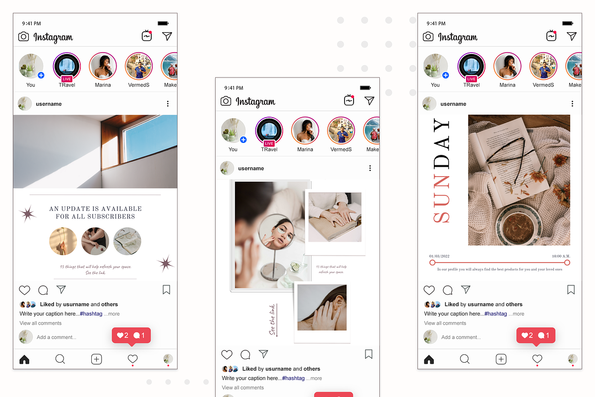 40 Template for Instagram feed, a Social Media Template by KaluginaWEB (Photo 5 of 6)