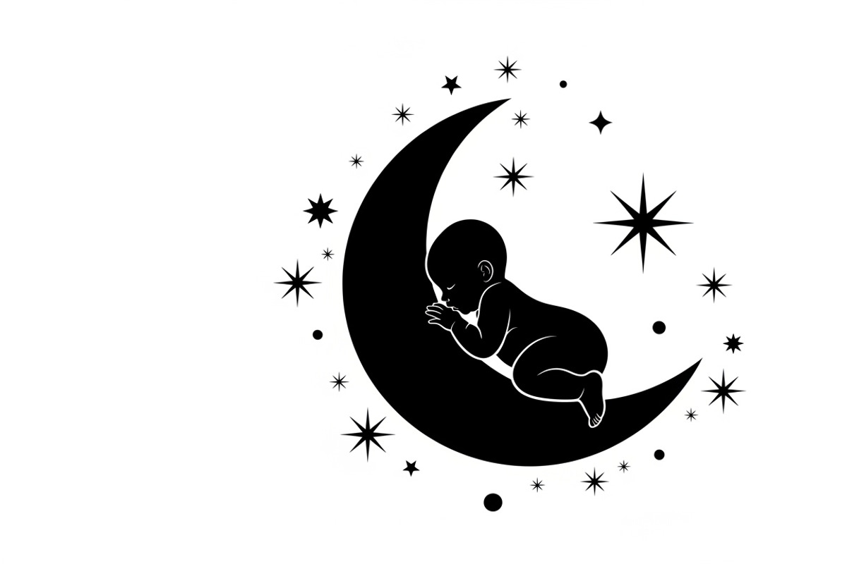 Adorable sleeping moon baby decor, an Illustration by Amazin_art (Photo 19 of 25)
