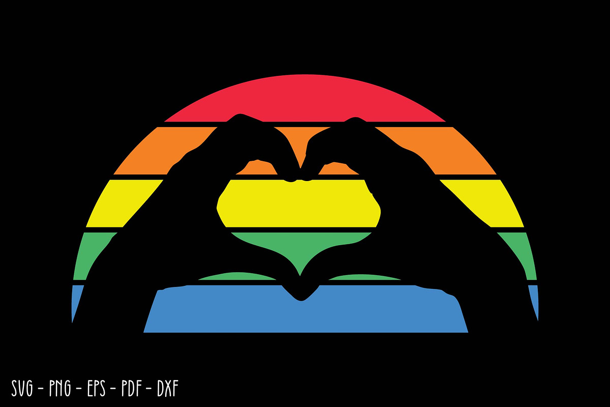 Rainbow Hand Heart Love Symbol SVG, an Object Graphic by BeeCraftR