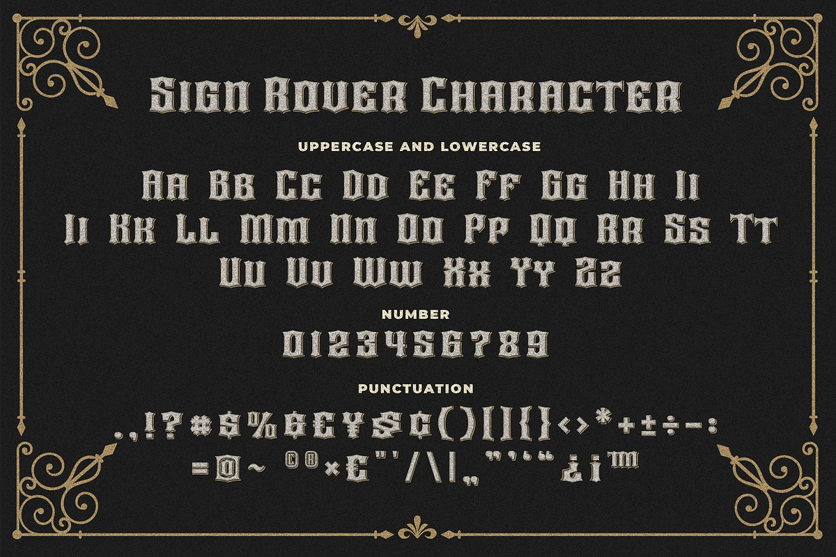 Sign Rover a Vintage Sign Font, a Blackletter Font by Blankids Studio (Photo 7 of 7)