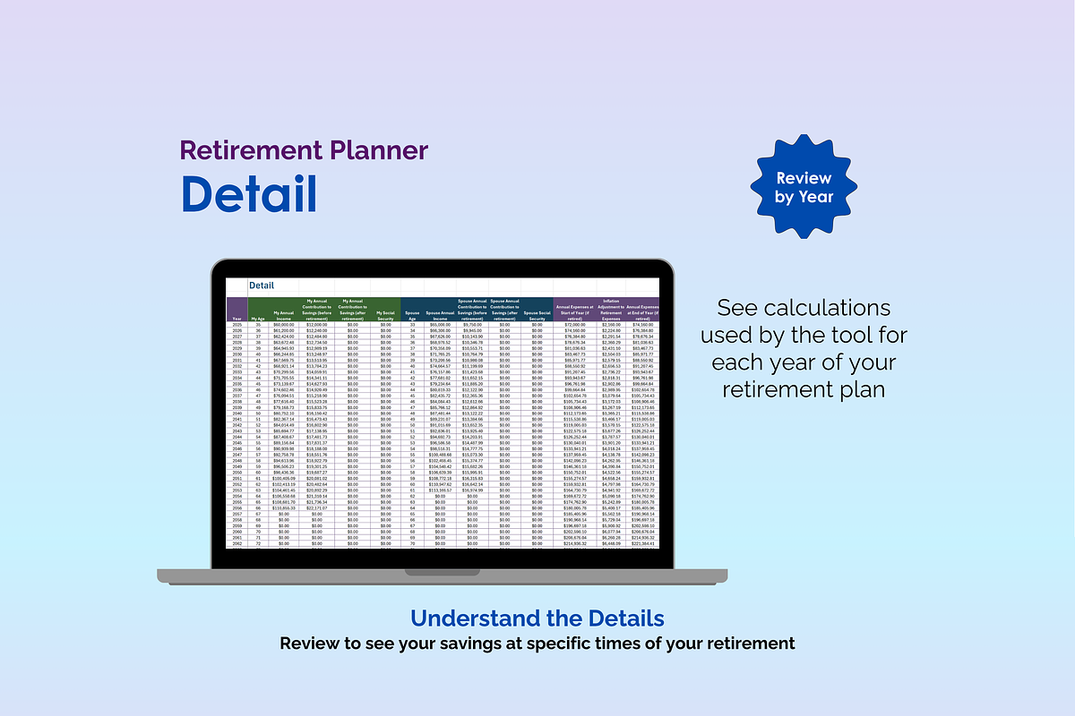 Retirement Planner - Excel preview 6
